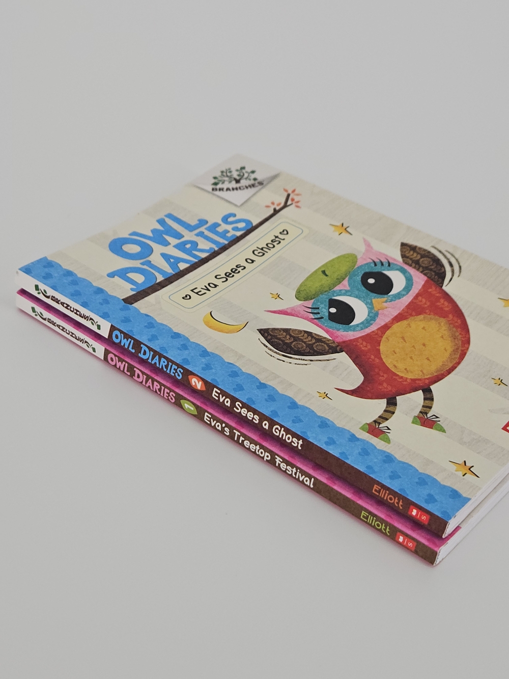 Owl Diaries Books Lot of 2 Eva Sees a Ghost & Eva's Treetop Festival Scholastic